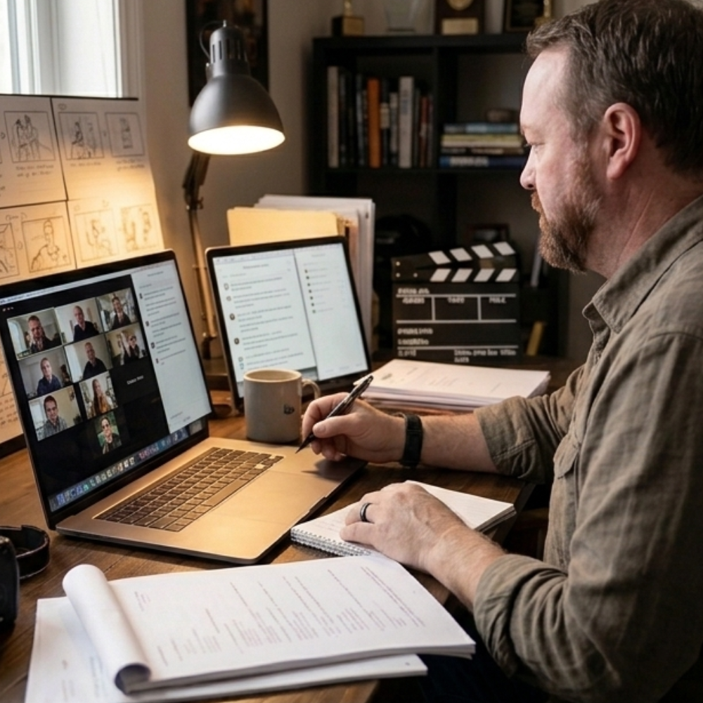 Captain Films Media Executive Producer Michael Davies leading a project concept audit for a client.